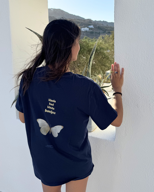 Boujee Tee in Midnight Navy, an oversized organic cotton T-shirt by Masarà