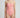 Woman wearing a pink strapless swimsuit against a plain background