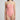 Woman wearing a pink strapless swimsuit against a plain background