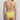 Yellow bikini with thin straps on a plain background