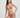 Woman wearing an orange bikini against a plain background