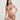 Woman wearing an orange bikini against a plain background