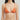Woman wearing an orange bikini against a plain background