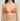 Woman wearing an orange bikini against a plain background