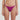 Purple bikini bottom worn by a person on a white background