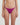 Purple bikini bottom worn by a person on a white background