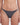 Person wearing dark gray bikini bottoms on a plain background
