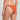 Orange bikini bottom worn by a person on a plain background