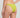 Person wearing a bright green bikini bottom on a plain background