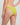 Person wearing a bright green bikini bottom on a plain background