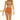 Woman in a bikini and orange skirt standing on a beach with a blurred background