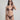 Woman wearing a brown bikini against a plain background