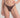 Brown bikini bottom worn by a person on a light gray background