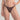 Brown bikini bottom worn by a person on a light gray background