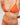Coco Bikini Top in Paprika Orange, classic triangle design, made from sustainable regenerated nylon, adjustable straps.