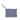 Navy blue pouch with white Blue and white geometric occhio print on a white background