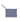 Navy blue pouch with white Blue and white geometric occhio print on a white background