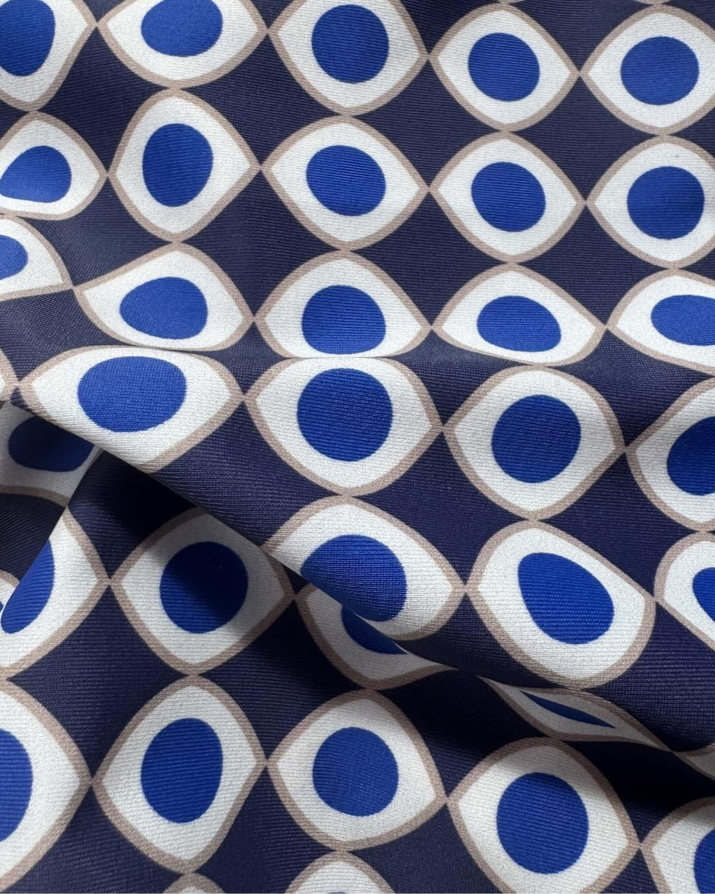 fabric swatch of blue geometric print