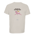 One Woman Show Tee in Off-White, oversized unisex fit with a ribbed collar